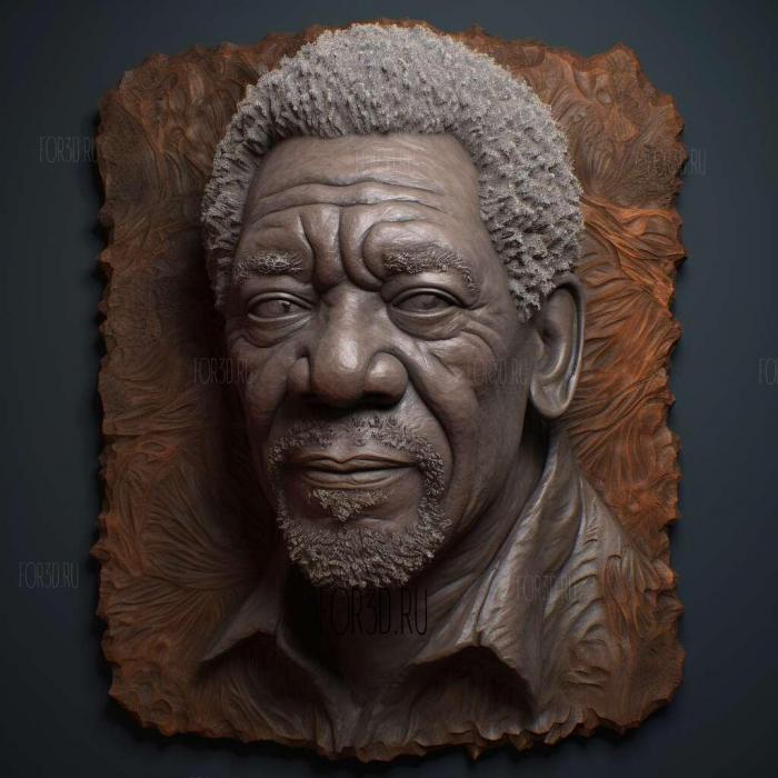 Morgan Freeman 3 stl model for CNC